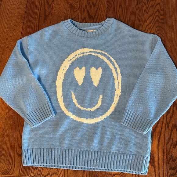 ASOS women’s petite oversized Smiley Face Sweater crew neck ribbed waist cuffs 2 - Picture 10 of 14